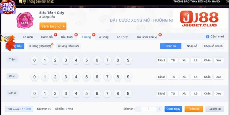 Cách Chơi Xổ Số Siêu Tốc Thắng Lớn Trong Ván Cược Tại J88 Người chơi có thể dễ dàng tham gia vào ván chơi xổ số siêu tốc tại J88.